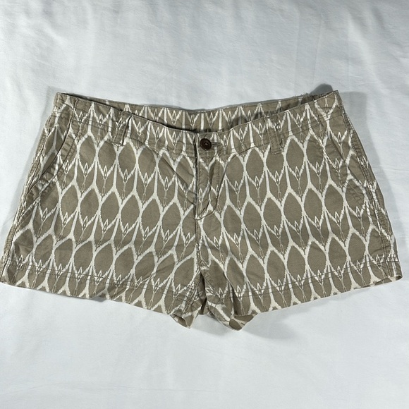 The North Face womens maywood tan white geometric linen 2.5" shorts - size 8 - Picture 2 of 10
